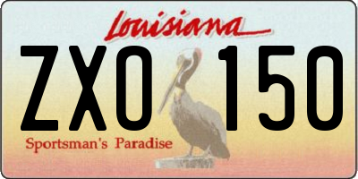 LA license plate ZXO150