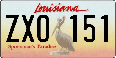 LA license plate ZXO151