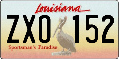 LA license plate ZXO152