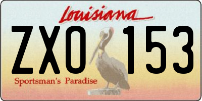 LA license plate ZXO153