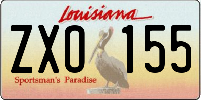 LA license plate ZXO155