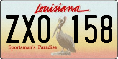LA license plate ZXO158