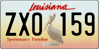 LA license plate ZXO159