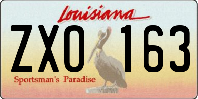 LA license plate ZXO163