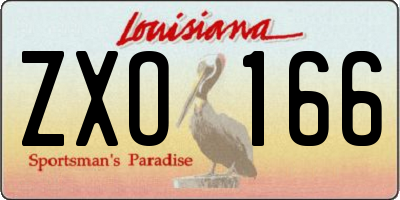LA license plate ZXO166