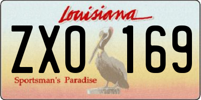 LA license plate ZXO169