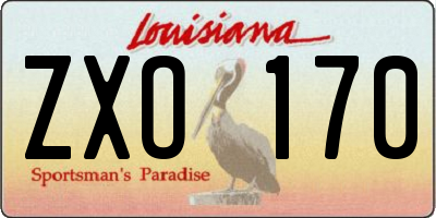 LA license plate ZXO170