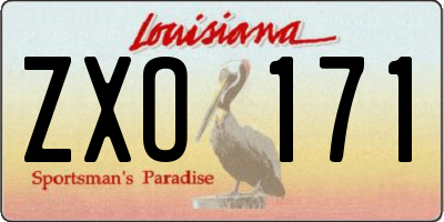 LA license plate ZXO171