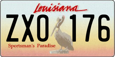 LA license plate ZXO176