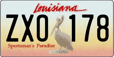 LA license plate ZXO178