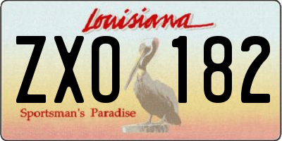LA license plate ZXO182