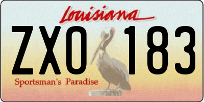 LA license plate ZXO183