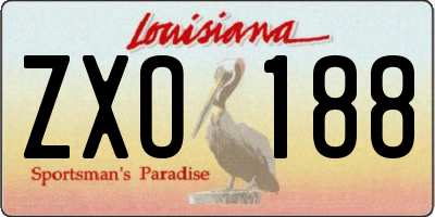 LA license plate ZXO188