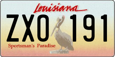 LA license plate ZXO191