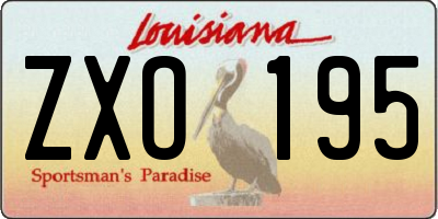 LA license plate ZXO195