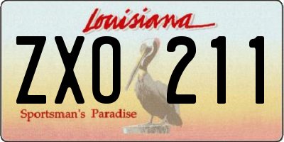 LA license plate ZXO211