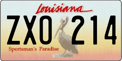 LA license plate ZXO214