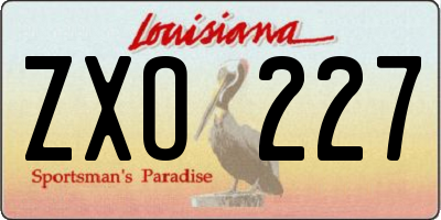LA license plate ZXO227