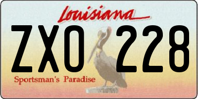 LA license plate ZXO228