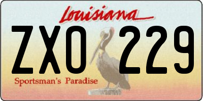 LA license plate ZXO229