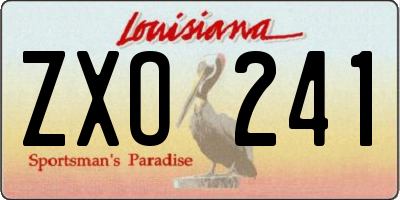 LA license plate ZXO241