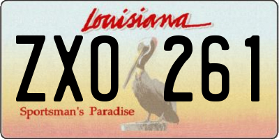 LA license plate ZXO261