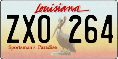 LA license plate ZXO264