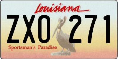 LA license plate ZXO271