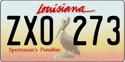 LA license plate ZXO273