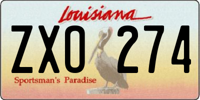 LA license plate ZXO274