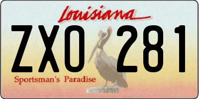 LA license plate ZXO281