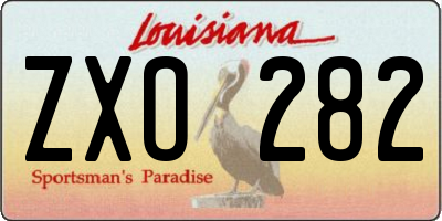 LA license plate ZXO282