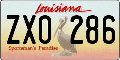 LA license plate ZXO286