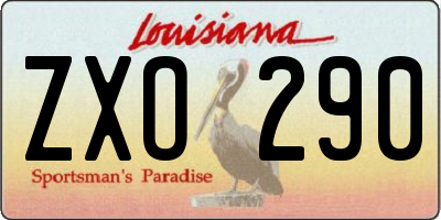 LA license plate ZXO290