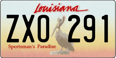 LA license plate ZXO291