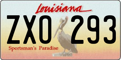 LA license plate ZXO293