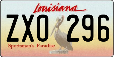 LA license plate ZXO296