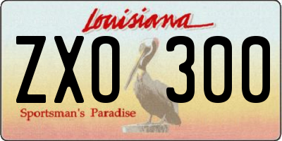 LA license plate ZXO300