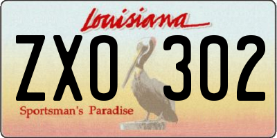 LA license plate ZXO302