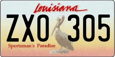 LA license plate ZXO305
