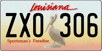 LA license plate ZXO306