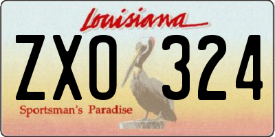 LA license plate ZXO324