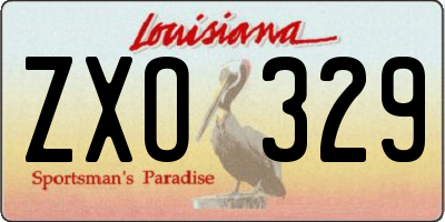 LA license plate ZXO329