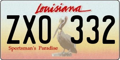 LA license plate ZXO332