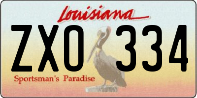 LA license plate ZXO334