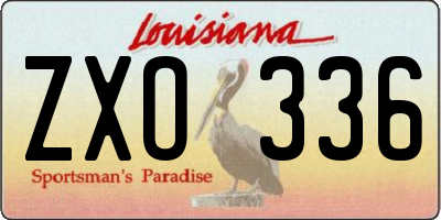 LA license plate ZXO336