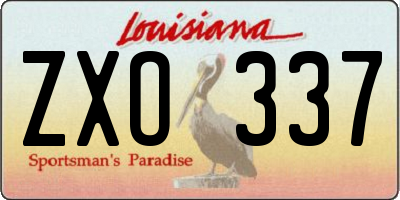 LA license plate ZXO337