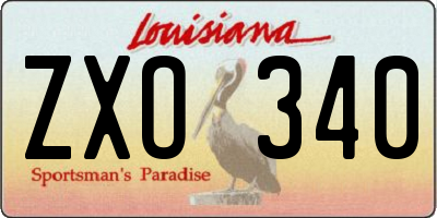 LA license plate ZXO340