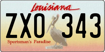 LA license plate ZXO343