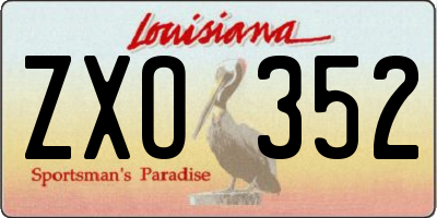 LA license plate ZXO352